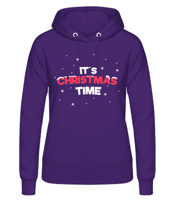 It's Christmas Time - Sweat à capuche basique pour femme - Pourpre - Devant