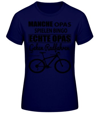 Opa Radfahren - Frauen T-Shirt B&C - Marine - Vorne