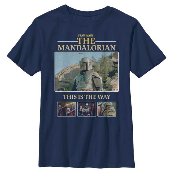 Aperçu: Star Wars - The Mandalorian - Skupina MandoMon Epi6 United Against - Enfant T-shirt - Bleu marine - Devant