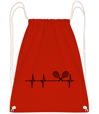 Heartbeat Tennis - Drawstring Backpack - Red - Vorn