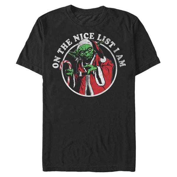 Aperçu: Star Wars - Yoda Nice List - Christmas - Homme T-shirt - Noir - Devant