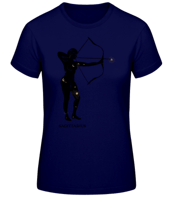 Female Zodiac Sign Sagittarius - Frauen Basic T-Shirt - Marine - Vorne