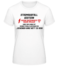 Stromausfall Wlan - Frauen Basic T-Shirt - Weiß - Vorne