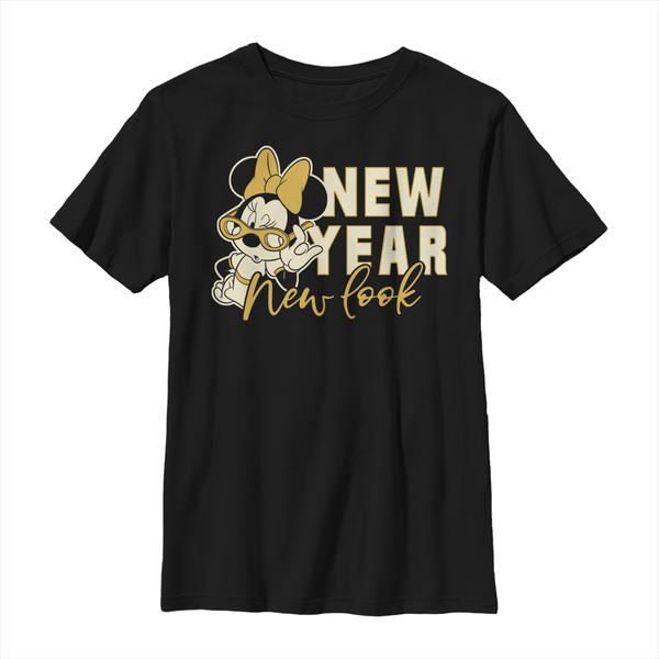 Aperçu: Disney Classics - Mickey Mouse - Minnie Mouse New Year - Christmas - Enfant T-shirt - Noir - Devant