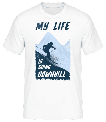 Downhill - Männer Basic T-Shirt - Weiß - Vorne