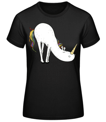 Licorne De Yoga Bücke - T-shirt femme B&C - Noir - Devant