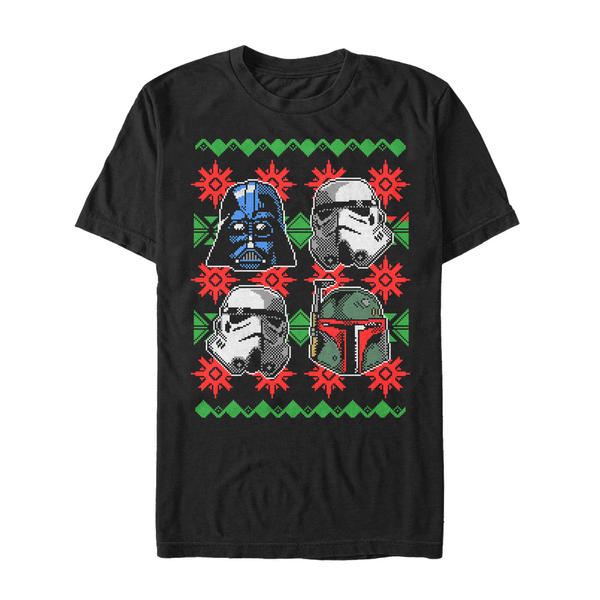 Aperçu: Star Wars - Skupina Holiday Faces - Christmas - Homme T-shirt - Noir - Devant