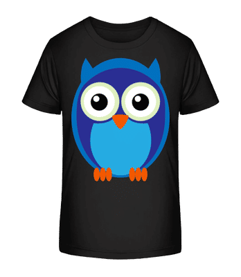 Kids Owl Blue - Detské bio tričko Stanley Stella 2.0 - Čierna - Predné