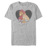 Disney Classics - Le Roi lion - Simba & Nala Feel The Love - Valentine's Day - Homme T-shirt - Gris chiné - Devant