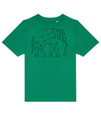 Polygon Elefant Abstrakt - Kinder T-Shirt B&C - Irischgrün - Vorne