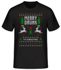 Merry Drunk I Am  Christmas - T-shirt standard Homme - Noir - Devant