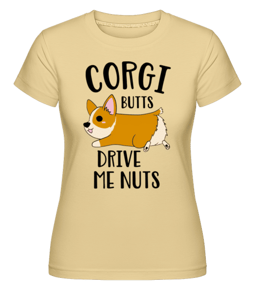 Aperçu: Corgi Butts Drive Me Nuts -  T-shirt Shirtinator femme - Jaune - Devant