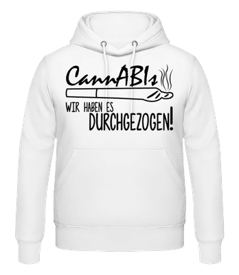 CannABIs Durchgezogen - Männer Hoodie - Weiß - Vorne