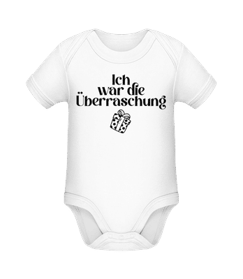 Ich War Die Überraschung - Baby Bio Strampler - Weiß - Vorne