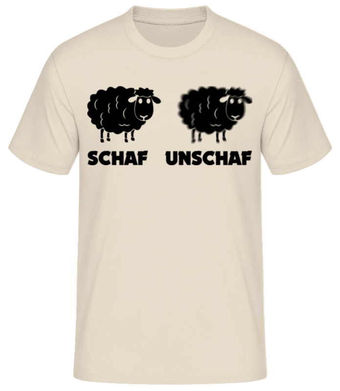 Vorschau: Schaf Unschaf - Männer Basic T-Shirt - Creme - Vorne