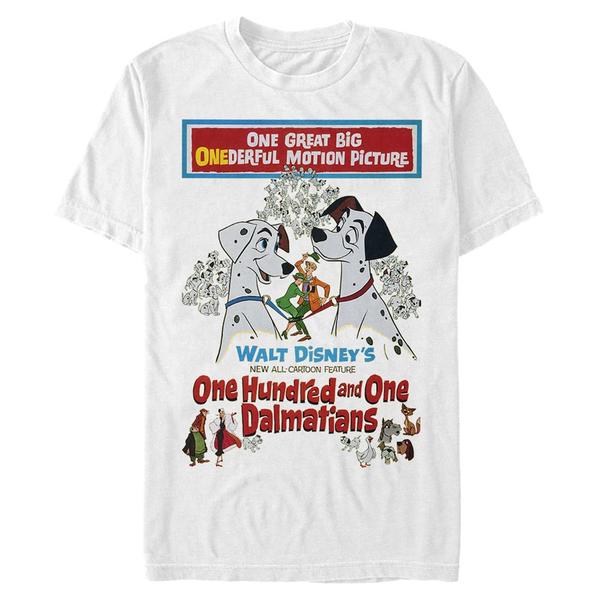 Aperçu: Disney Classics - Les 101 Dalmatiens - Dog Vintage Poster - Homme T-shirt - Blanc - Devant