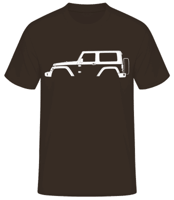 'Jeep Wrangler (JK)' Silhouette - Men's Basic T-Shirt - Brown - Front