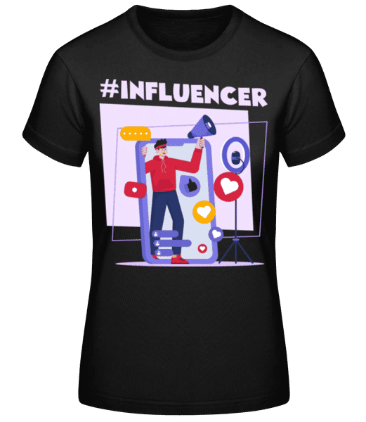 Aperçu: Hashtag Influencer - T-shirt standard Femme - Noir - Devant