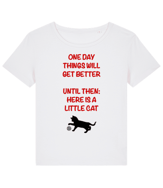 Preview: Things Will Get Better - Cat - Women's organic T-shirt Stanley Stella 2.0 - White - Front