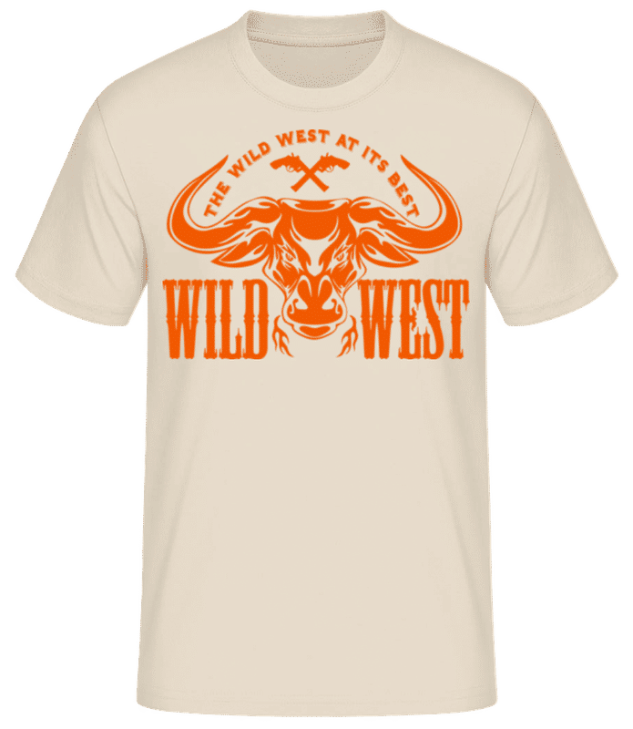 Preview: Wild West Horns - Men's Basic T-Shirt - Cream - Front