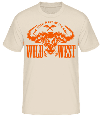 Wild West Horns - Men's Basic T-Shirt - Cream - Front