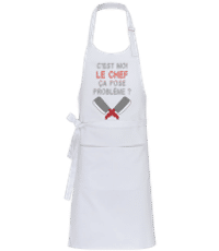 C'est Moi Le Chef Ça Pose Problème - Tablier professionnel - Blanc - Devant
