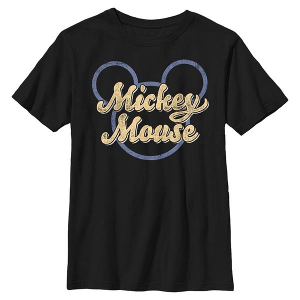 Aperçu: Disney Classics - Mickey Mouse - Mickey Script - Enfant T-shirt - Noir - Devant