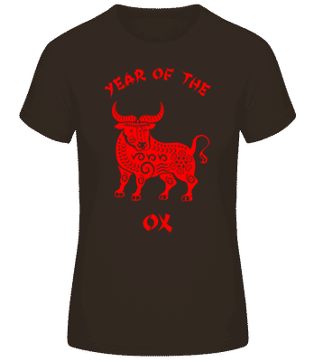 Chinese Zodiac Year Of The Ox - Frauen Basic T-Shirt - Braun - Vorne