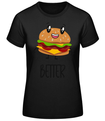 Better Together Burger - Dámske basic tričko - Čierna - Predné
