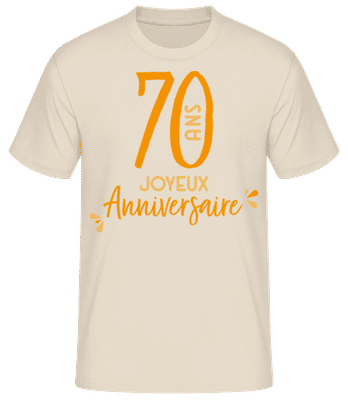 70 Ans Joyeux Anniversaire - T-shirt standard Homme - Crème - Devant