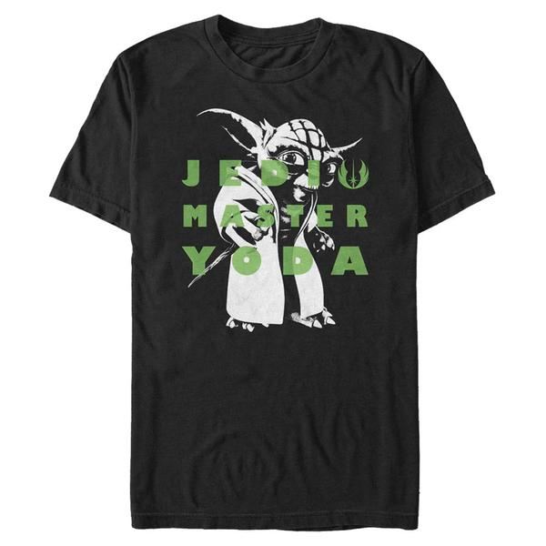Aperçu: Star Wars - The Clone Wars - Yoda Text - Homme T-shirt - Noir - Devant