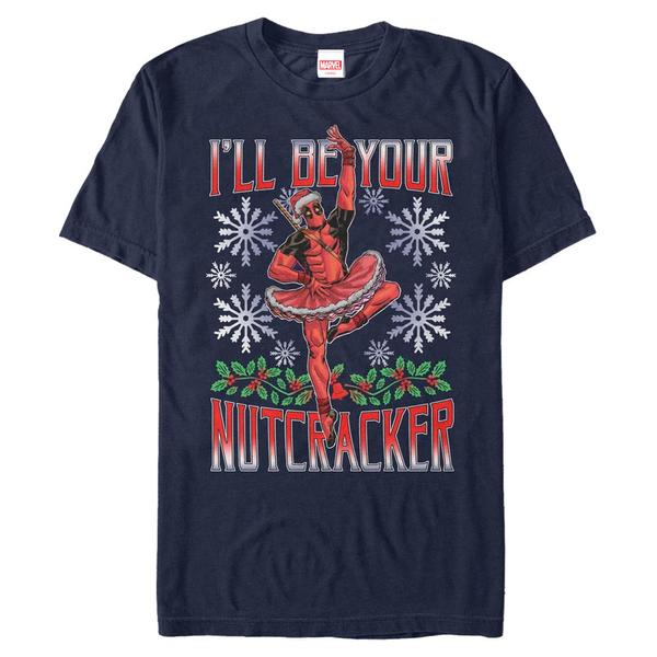 Aperçu: Marvel - Deadpool - Deadpool Nutcracker - Christmas - Homme T-shirt - Bleu marine - Devant