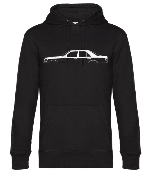 'Mercedes 500 E W124' Silhouette - Sweat à capuche premium Unisexe - Noir - Devant