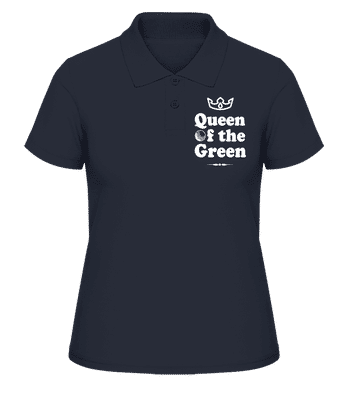 Queen Of The Green - Polo en piqué fin pour femmes - Bleu marine - Devant