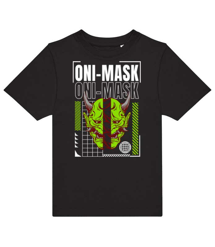 Vorschau: Oni Mask - Kinder T-Shirt B&C - Schwarz - Vorne