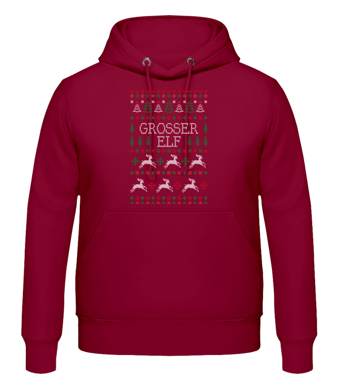 Vorschau: Grosser Elf - Männer Hoodie - Bordeaux - Vorne