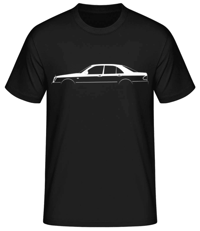 Vista previa: 'Mercedes E W210' Silhouette - Camiseta básica para hombre - Negro - delante