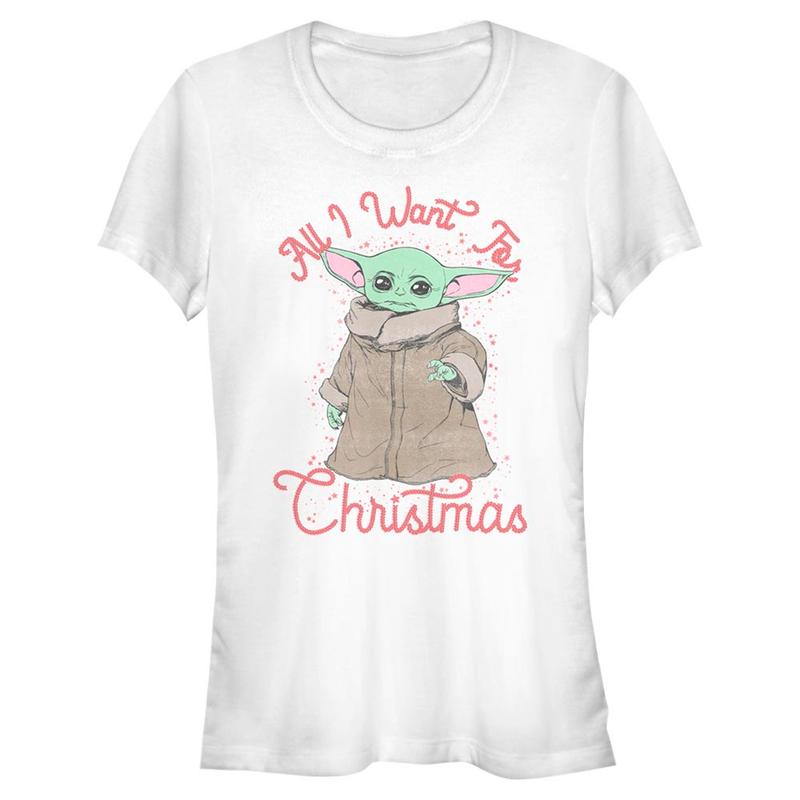Vorschau: Star Wars - The Mandalorian - The Child Christmas Child - Weihnachten - Frauen T-Shirt - Weiß - Vorne