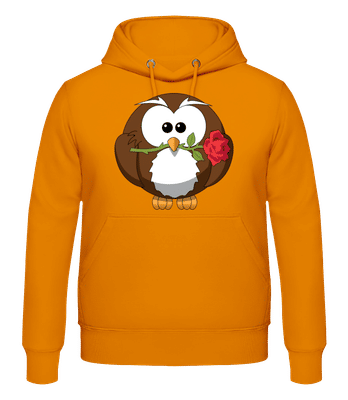 Valentine's Day Owl - Sudadera con capucha para hombre - Naranja - delante