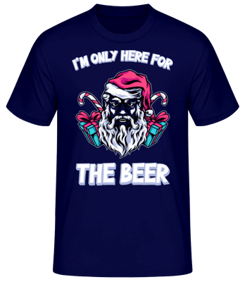 Only Here For The Beer White - Men's Basic T-Shirt - Navy - Front