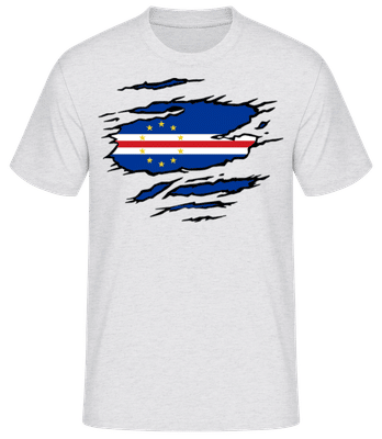 Zerrissene Fahne Kap Verde - Männer T-Shirt B&C - Grau meliert - Vorne