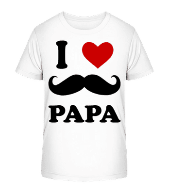 I Love Papa - Kid's Organic T-Shirt Stanley Stella 2.0 - White - Front