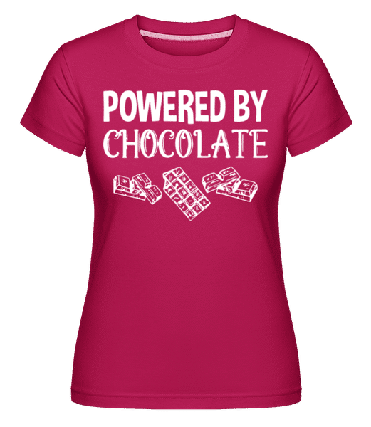 Preview: Powered by Chocolate -  Shirtinator Women's T-Shirt - Magenta - Front
