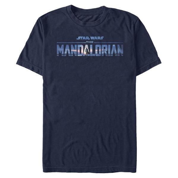 Aperçu: Star Wars - The Mandalorian - Logo New Mando - Homme T-shirt - Bleu marine - Devant