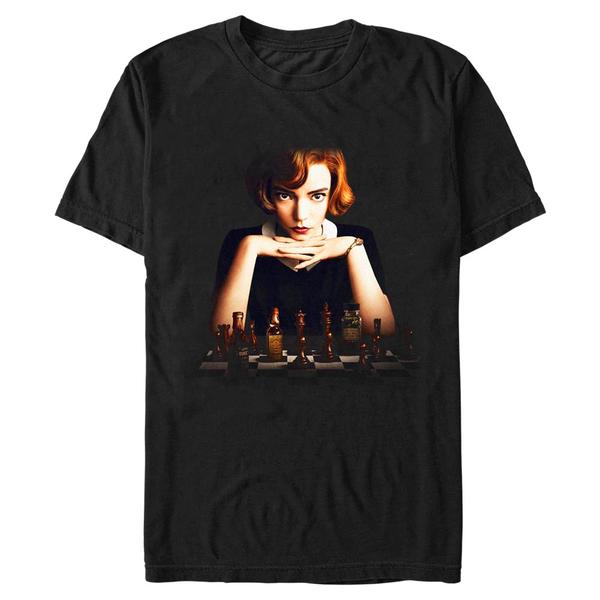 Vorschau: Netflix - Das Damengambit - Beth Harmon The Queen - Männer T-Shirt - Schwarz - Vorne