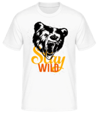 Stay Wild Red Orange - Männer Basic T-Shirt - Weiß - Vorne