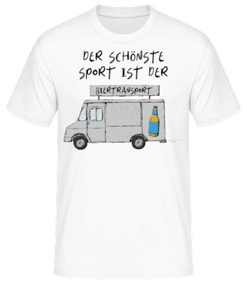 Der Schönste Sport Ist Der Biertransport - Männer Basic T-Shirt - Weiß - Vorne