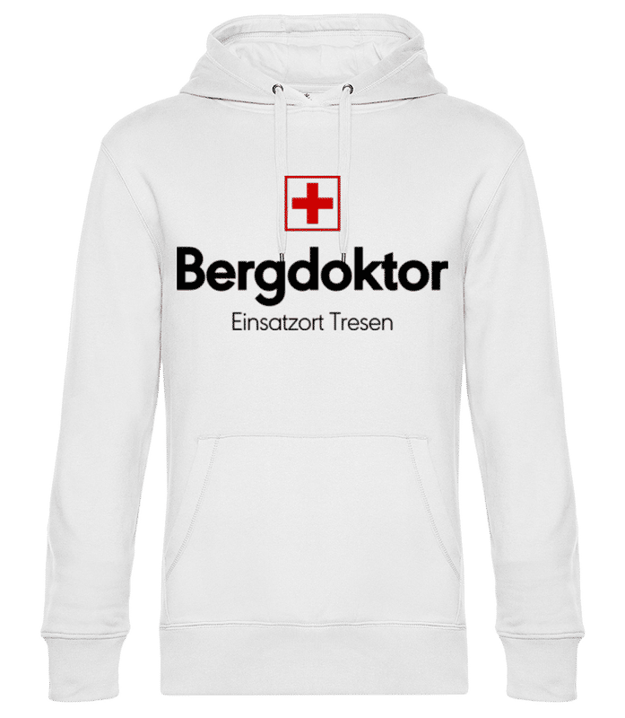 Vorschau: Bergdoktor Einsatzort Tresen - Unisex Premium Hoodie - Weiß - Vorne