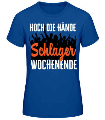Schlager Wochenende - Frauen Basic T-Shirt - Royalblau - Vorne