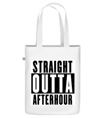 Straight Outta Afterhour White - Organická taška - Biela - Predné